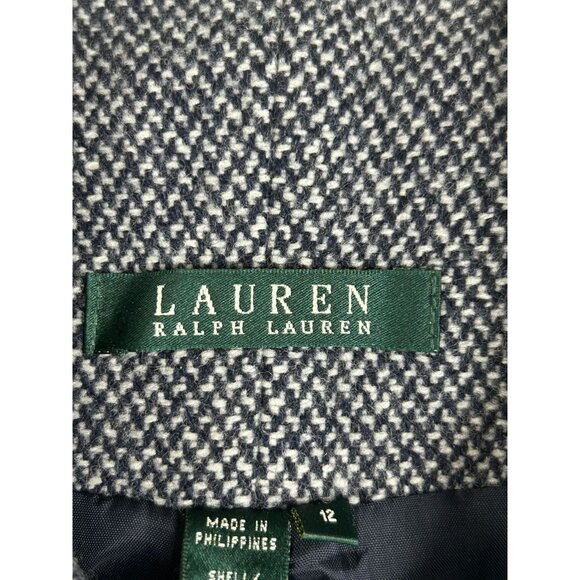 Lauren Ralph Lauren Women's Size 12 Tweed Blazer Jacket Virgin Wool Blend - Picture 10 of 11